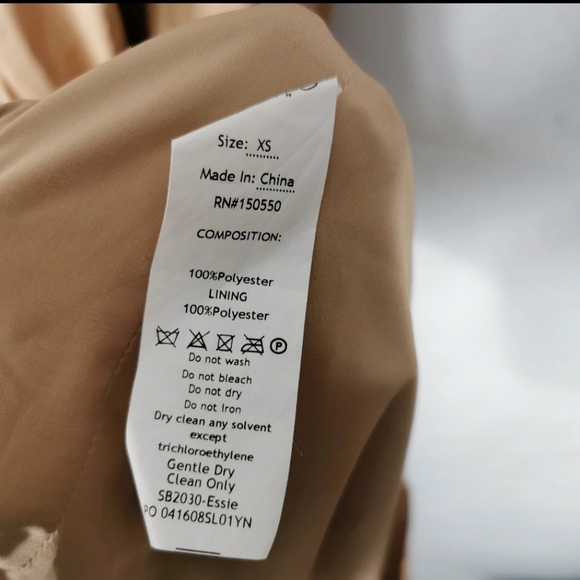 House of Cb London Gold Slinky Dress Size XS 6 8 cross back - Picture 6 of 6